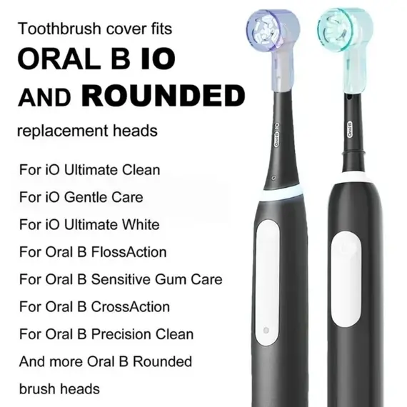 2/4Pcs Toothbrush Dustproof Covers Caps Compatible with Braun Oral B & iO Series Electric Toothbrush Head Protector