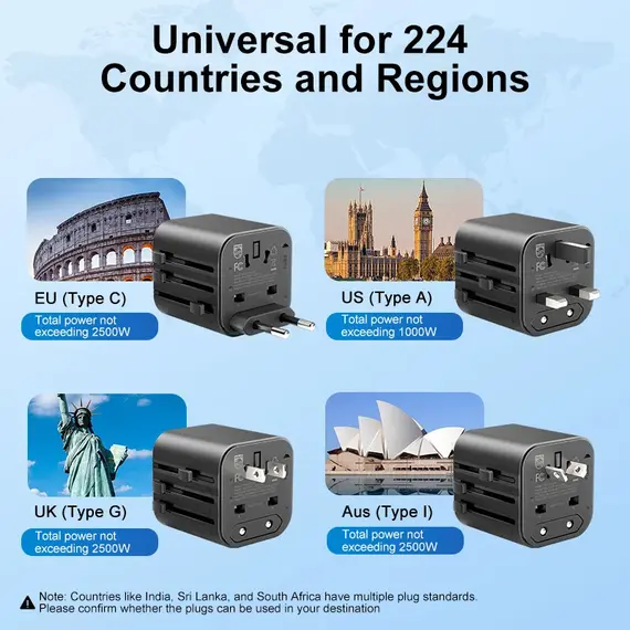 Philips Global Travel Adapter Philips Universal Conversion Socket US/EU/Aus/UK Adaptor