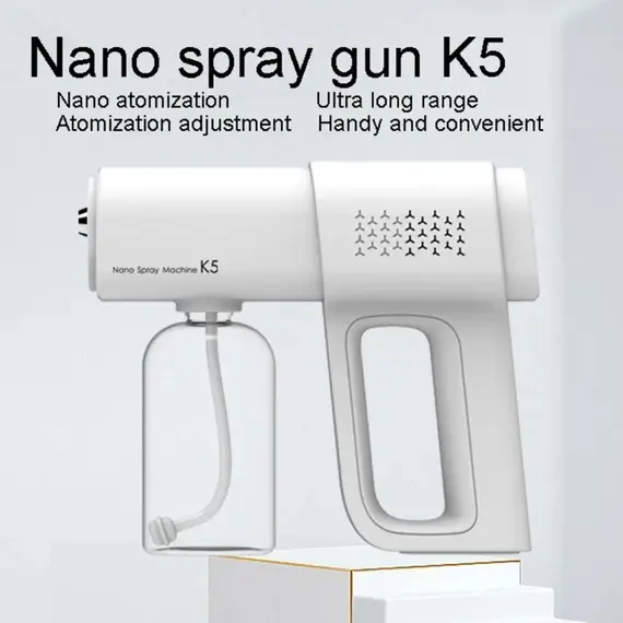 380ml Electric Nano Blue Light Steam Spray Gun K5 Wireless Atomizing Sterilizer C-Type Atomized Household Handheld Sterilizer