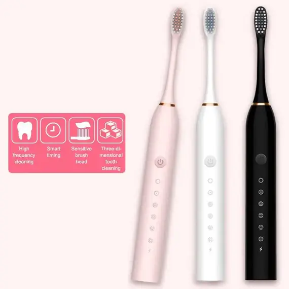 HOT Electric Ultrasonic Toothbrush Six Speed Mode Home Soft Hair USB Charging Waterproof Adult Tooth Cleaner