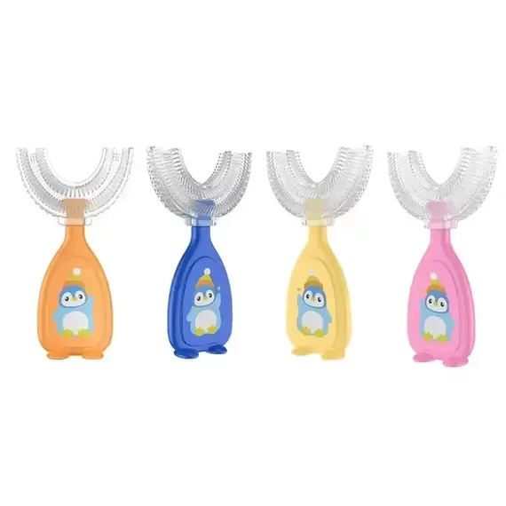 Kids Brush 360 Degree U-shaped Children's Toothbrush Health Soft Silicone Teeth Oral Care Cleaning Waterproof Teeth Whitening