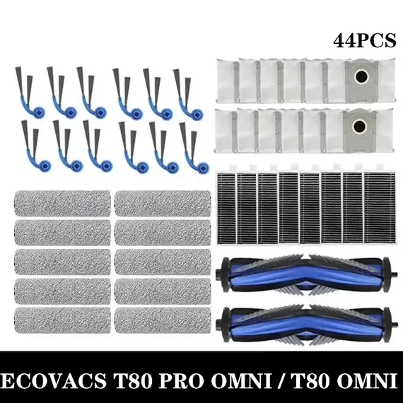 For ECOVACS T80 PRO OMNI / T80 OMNI Vacuums Cleaner Main Roller Mop Cloth Side Brus Bag HEPA Filter Replacement Accessories