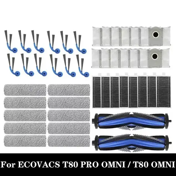 For ECOVACS T80 PRO OMNI / T80 OMNI Vacuums Cleaner Main Roller Mop Cloth Side Brus Bag HEPA Filter Replacement Accessories