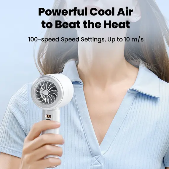 Turbo Fan Mini Handheld Fan Portable Type C Charging Rechargeable Fans Digital Display 100 Gears Strong Wind Standable Cool Fans