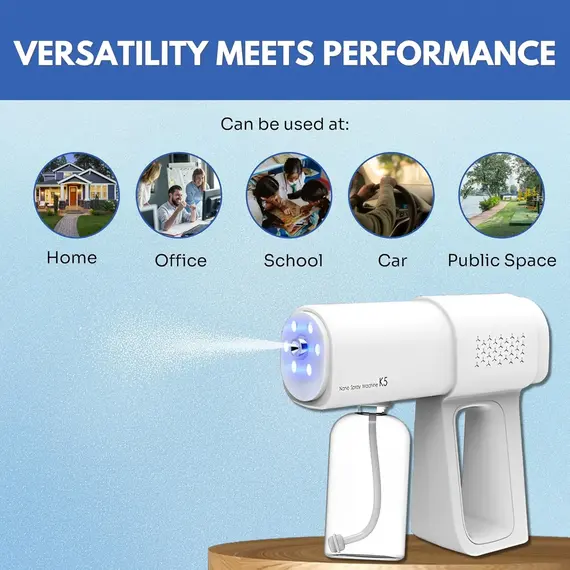 380ml Electric Nano Blue Light Steam Spray Gun K5 Wireless Atomizing Sterilizer C-Type Atomized Household Handheld Sterilizer