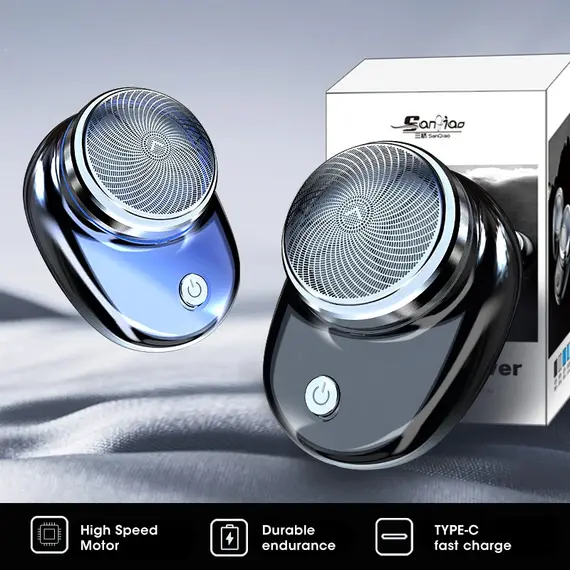 Professional Portable Mini Cordless Electric Shaver for Men Wet and Dry Beard Trimmer Razor USB Rechargeable Waterproof