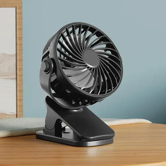 Mini Portable Clip On Fan USB Desk Fan 3 Leaf Speeds Quiet Wind 720° Rotate Personal Electric Fan Standing Fans for Room Home
