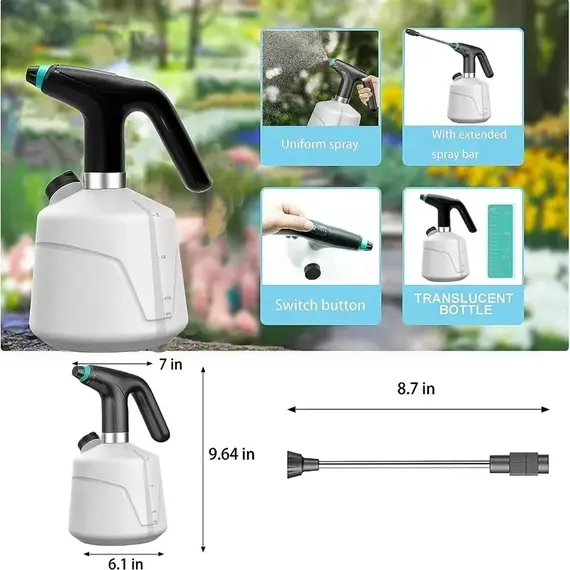 2L Rechargeable Automatic Electric Sprayer 5μm Ultra Fine Mist Watering Can For Garden Flower Irrigation Home Disinfection
