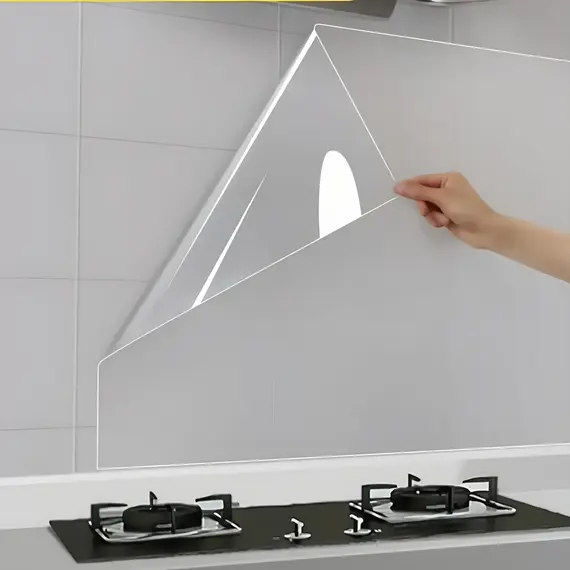 45cm Transparent Waterproof and Oil-Proof Static Wallpaper Kitchen Stove Anti-Fouling Sticker High Temperature Resistant