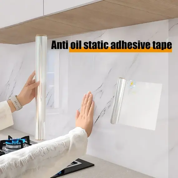 45cm Transparent Waterproof and Oil-Proof Static Wallpaper Kitchen Stove Anti-Fouling Sticker High Temperature Resistant