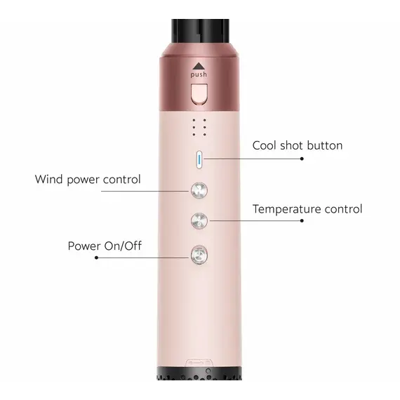 6-in-1 Hair Styler Smooth Hair Dryer with Curling Barrel Hot Air Brush Multi-Styling Tool for Salon-Quality Hair Styling