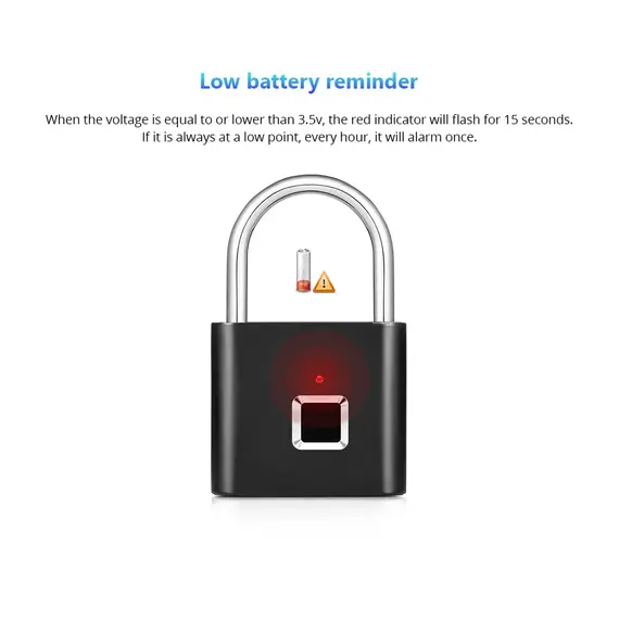 KERUI Smart Fingerprint Padlock Waterproof Fingerprint Keyless Door Lock Type C Rechargeable Security Padlock for House