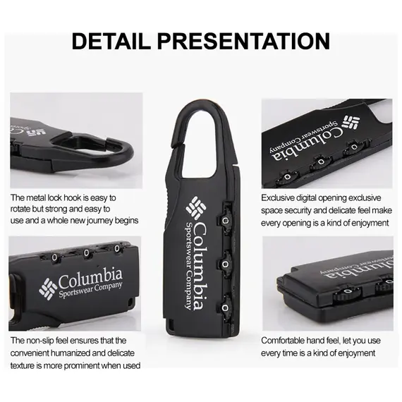 Alloy Combination Code Number Lock Padlock Luggage Lock for Zipper Bag Backpack Handbag Drawer Cabinet Luggage Lock Tools