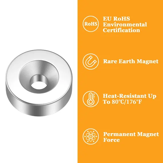 8/10/12/15/18/20x3 Strong Magnet Countersunk Round NdFeB Neodymium Magnet Powerful Rare Earth Permanent Fridge Magnets with hole
