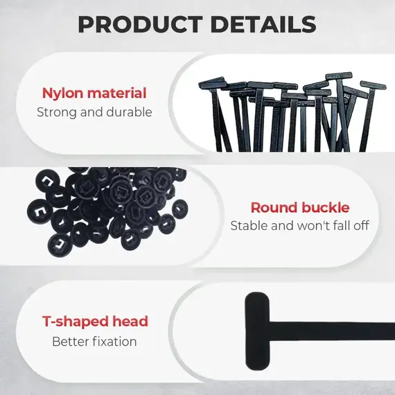 500PCS Nylon Cable Zip Self-Locking Heavy Duty Zip Ties Indoor & Outdoor General Purpose Cable Tie Buckles Releasable UV Resista