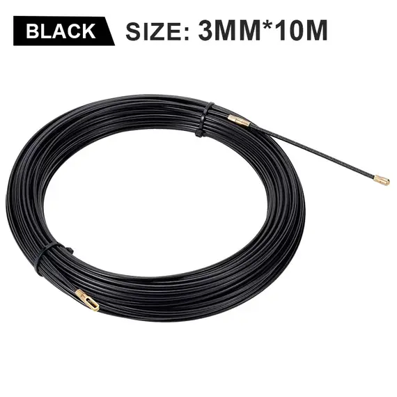 3mm 5M-40M Nylon Cable Puller Electrician Tape Conduit Ducting Wall Wire Threader Fish Guide Electrician Pushing Tape