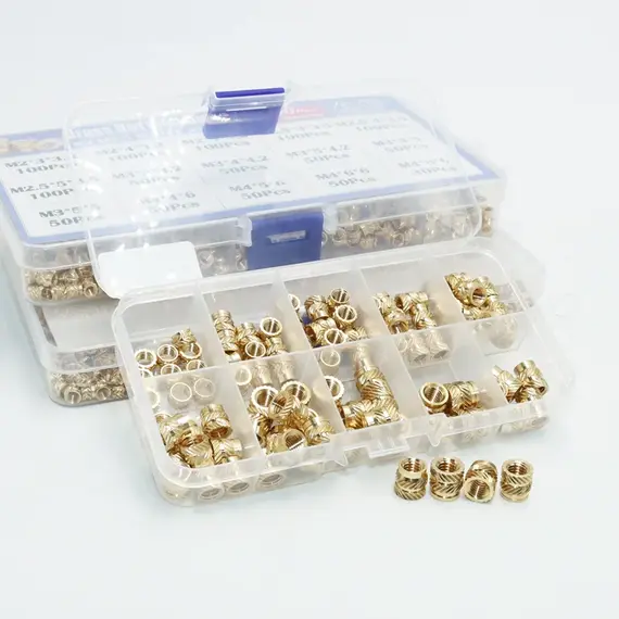 Heat Set Insert Tool M2 M3 M4 M5 M6 M8 Soldering Iron Tip Brass Thread Insert Nut Hot Melt Plastic Nuts Kit Printing 3D Inserts