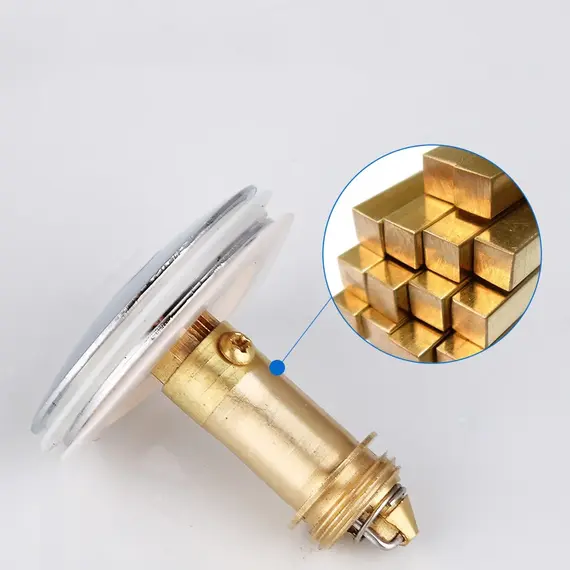 Spring Plugs Bounce Valve Brass Basin Sink Bath Replacement Waste Easy Pop Up Click Clack Plug Bolt Spring Mechanism Part