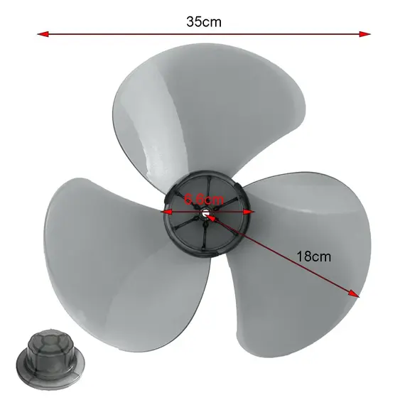 14Inch 3 Leaves Plastic Fan Blade Electric Fan Accessories Household Standing Pedestal Fan Blade Table Fanner With Nut Cover