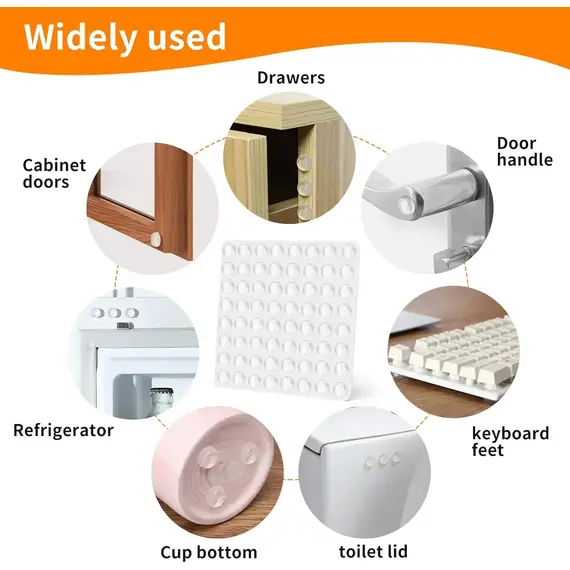 300/100pcs Self-Adhesive Clear Door Stop Rubber Damper Buffer Cabinet Bumpers Silicone Furniture Dots Cushion Protective Pads