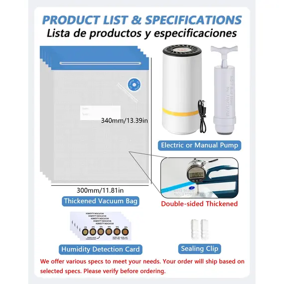 3D Printer Filament Vacuum Bag with USB Rechargeable Electric Air Pump, Vacuum Sealing for PLA ABS PETG Filament Storage