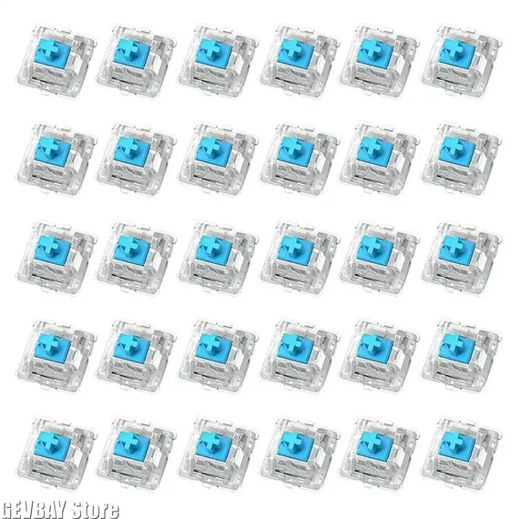 30Pcs Keyboard Switch Keyboard Clicker Key Replacement 2 Metal Pin Tactile Switch for Mechanical Keyboard