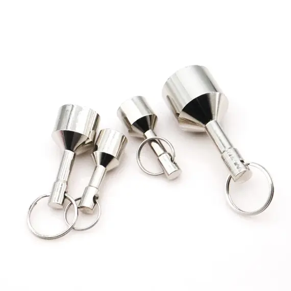 Silver Color Super Strong Metal Magnet Check Car Keys Keychain Split Ring Pocket Keyring Hanging Holder Portable Outdoor Tools