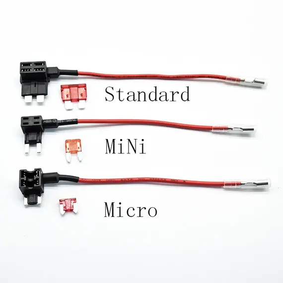 2Pcs  Car Fuse Holder  12V Micro/Mini/Standard Size Add-a-circuit Piggy Back Fuse TAP Adapter with 10A  ATM Blade Fuse