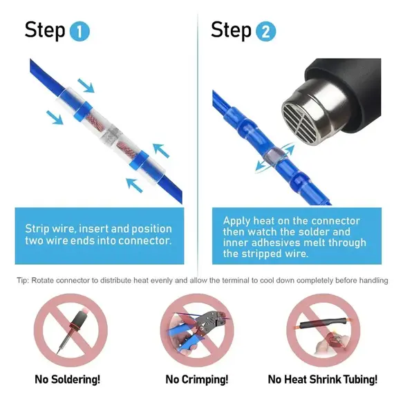 50/100/300/800/1000pcs Practical Electrical Waterproof Seal Heat Shrink Butt Terminals Solder Sleeve Wire Connectors