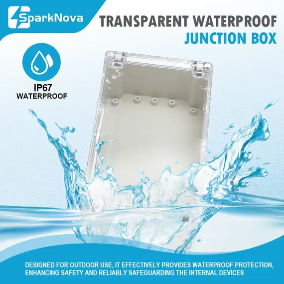 IP67 Plastic Transparent Waterproof Enclosure Box for Outdoor Electronic Projects Electrical Instrument Junction Housing Protect