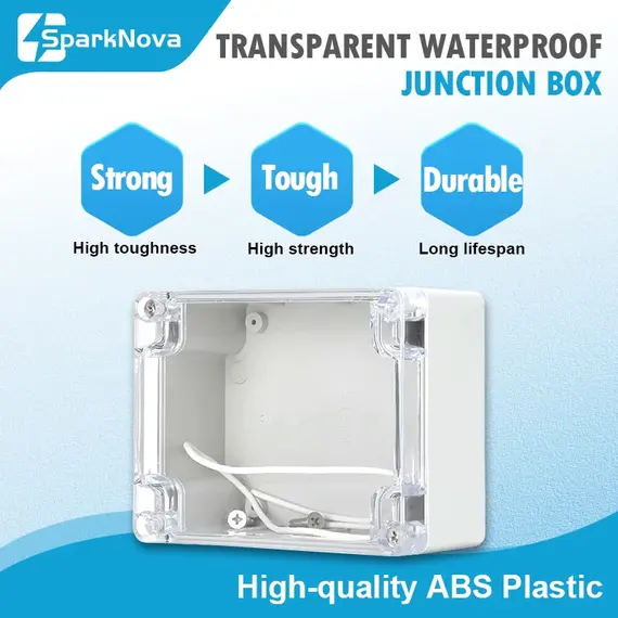 IP67 Plastic Transparent Waterproof Enclosure Box for Outdoor Electronic Projects Electrical Instrument Junction Housing Protect