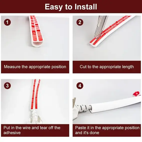 1PC 1/2/3/5meters Flexible floor cable cover cord Self-Adhesive wall cord hider internet Wire Duct Duct Slot Cable Manage﻿