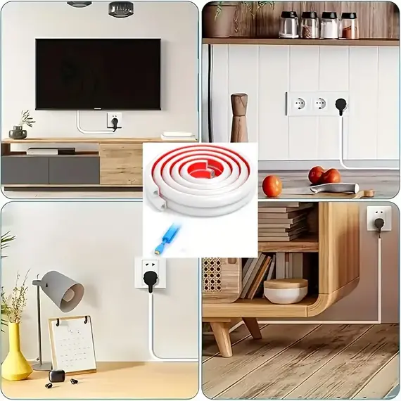 1PC 1/2/3/5meters Flexible floor cable cover cord Self-Adhesive wall cord hider internet Wire Duct Duct Slot Cable Manage﻿