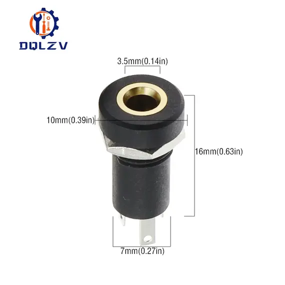 1/3/5PCS 3.5MM Audio Jack Socket Stereo 3 Pole Solder Panel Mount With Nut Connector Headphone Female Socket PJ-392A PJ392A