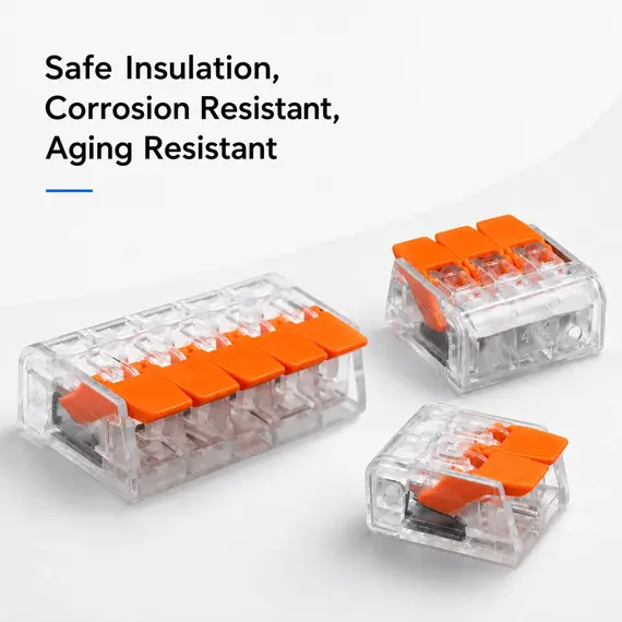 Electrical Cable Connectors 50PCS 2/3/4/5 Port Lever Wire Connector Quick Splice Electrical Wire Terminal 32A 450V 0.15-4mm2 Kit