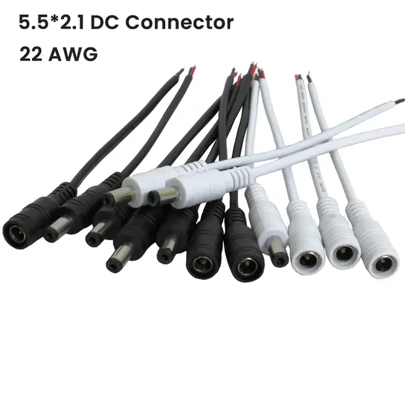 22AWG DC Connector 5.5x2.1mm Male/Female Power Cable Jack 15cm 5-12V Power Adapter Extension Wire For LED Strip Light CCTV