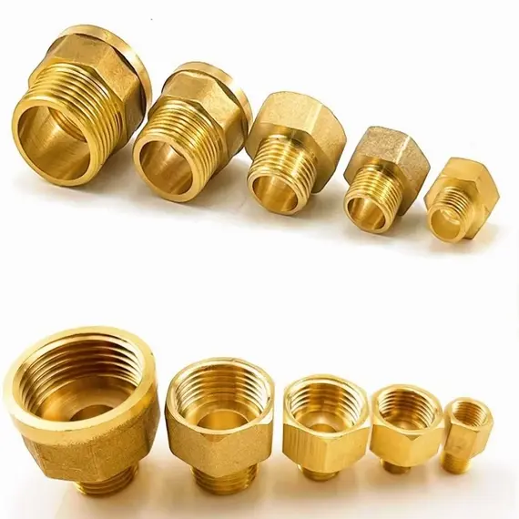 1/8" 1/4" 3/8" 1/2" Male to Female Thread Brass Pipe Connectors Brass Coupler Adapter Threaded Fitting