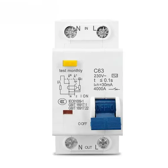 230V 1P+N Residual Circuit Breaker with over and Short Current Leakage Protection RCBO MCB