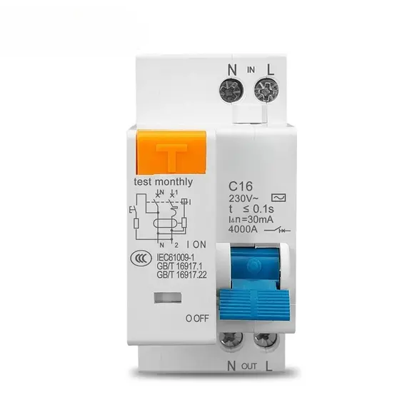 230V 1P+N Residual Circuit Breaker with over and Short Current Leakage Protection RCBO MCB