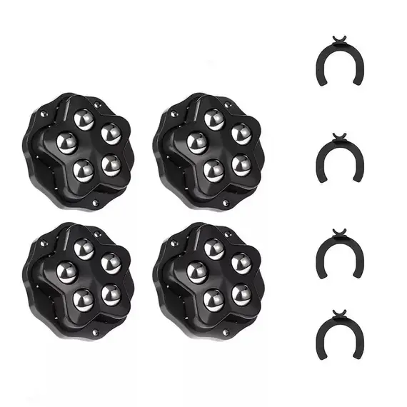 4PCS Self Adhesive Caster Wheels Super Load-bearing 5 Beads Universal 360° Rotating Wheels For Home Appliances Storage Boxes
