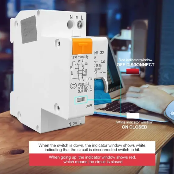 230V 1P+N Residual Circuit Breaker with over and Short Current Leakage Protection RCBO MCB