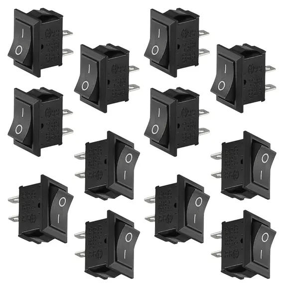 5/20/100Pcs 2Pins KCD1 Electrical Power Boat Shape SPST ON-OFF KCD11 Rocker Switch Toggle Switch