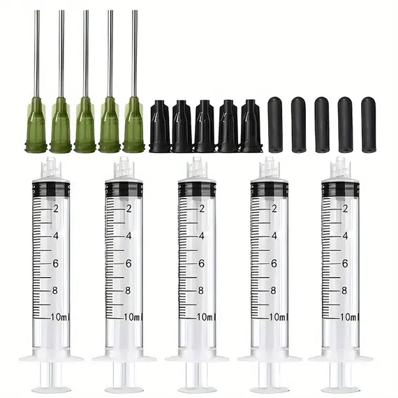 20PCS Dispensing Needle Tube Set - Multi-Purpose Syringe, Durable Material, With Needle Tube, Needle, Silicone