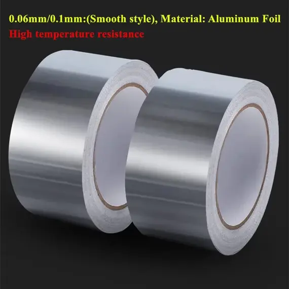 High Temperature Resistance Aluminum Foil Tape Kitchen Pipe Repair Tape Adhesive Sealing Foil Heat Insulation Leak Proof Tape