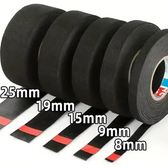Waterproof Cable Adhesive Tape Black Electrical Tape Heat Resistant Wire Harness Bundle Insulation Auto Wiring Fabric Cloth Wrap