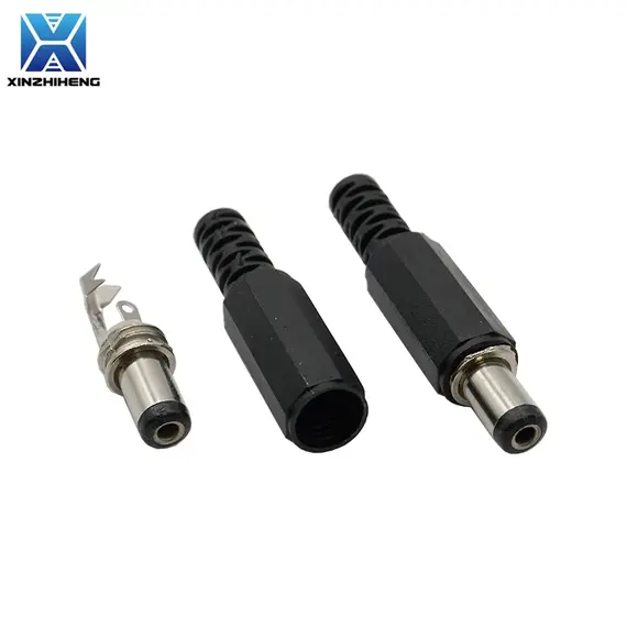 5Pair(10pcs) 3A 12V 5.5x2.1/2.5mm DC022B&DC005 DC Power Socket Female Jack Male Plug Screw Nut Panel Mount Connector DC-022B Kit