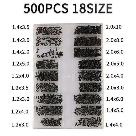 500pcs Mini Screw Nuts Micro Laptop Computer Assemble Repair Screws Fastener Set For Repairing Sunglasses Phone
