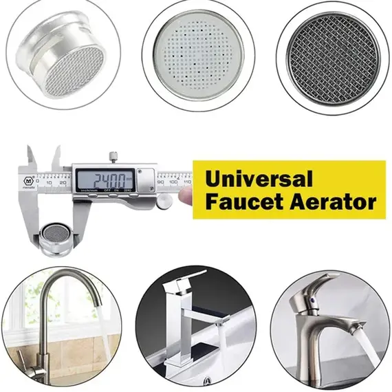 Brass Water Saving Faucet Tap Aerator with Replaceable Filter Mixed Nozzle 24mm Thread - Bathroom Faucet Bubbler Replacement