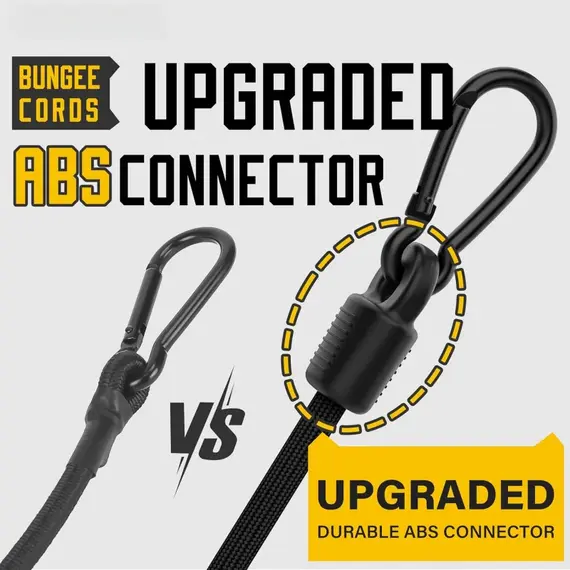 Adjustable Bungee Cord with Hooks 7-48 Inch Heavy Duty Elastic Tie Down Strap for Cargo Camping Bike Rack Tent