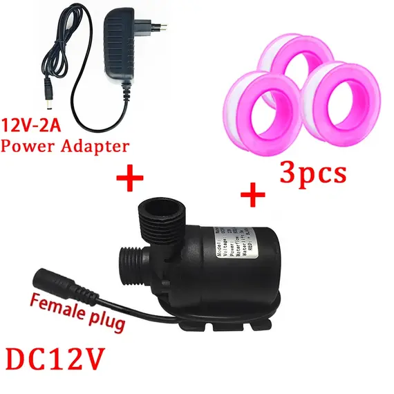12V 24V DC Multifunctional Brushless Water Pump DC Pump Booster Pump Warm Air Water Cooled Circulation Pump 1/2" DN15